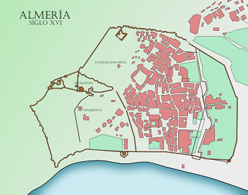Plattegrond Almer'ia, 16e eeuw.