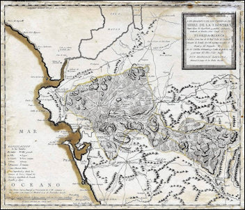 Oude kaart van Jerez de la Frontera, door Francisco Zarzana 1787