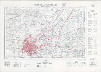 Gedetailleerde kaart van Jerez de la Frontera 1977.
