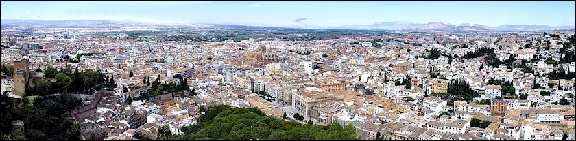 Panoramisch uitzicht over Granada.